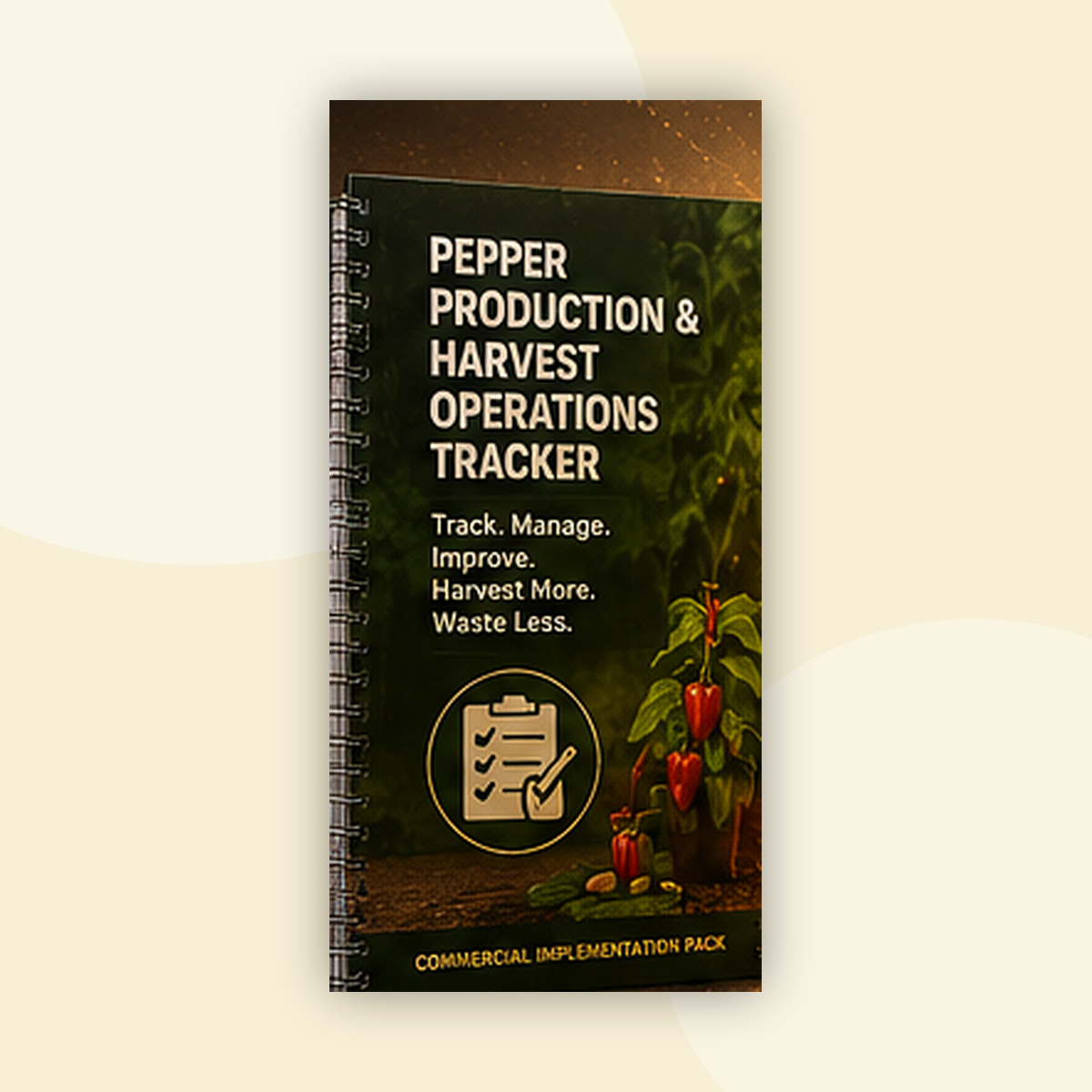 Pepper Production and Harvest Operations Tracker mockup