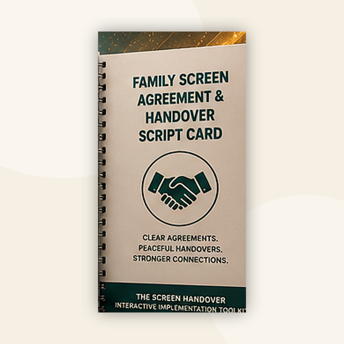 Family Screen Agreement and Handover Script Card mockup